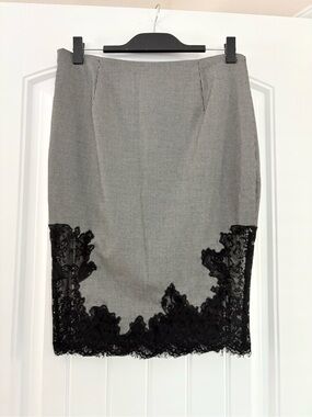 Victoria's Secret - Pencil Skirt with Black Lace Hem